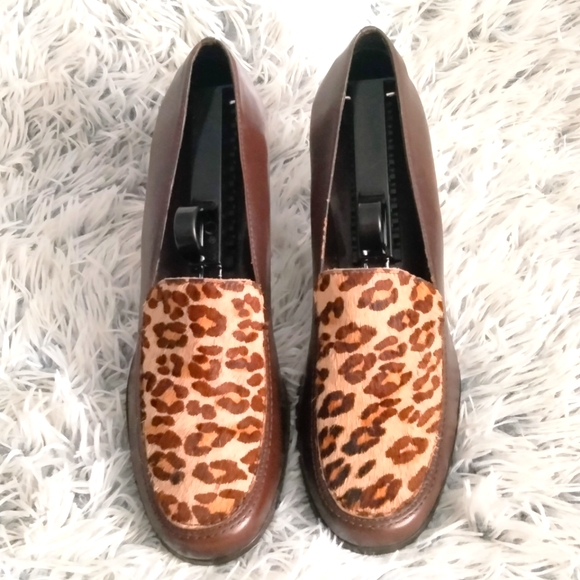 Franco Sarto Pony Hair Leopard Heels Sz 6.5 EUC - Picture 1 of 10